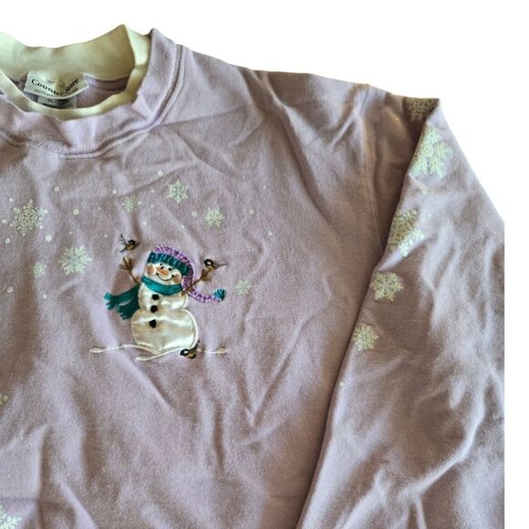 Vintage Y2K Snowman Chirstmas Crewneck Pullover Long Sleeve size XL Comfy Cute - Picture 5 of 6